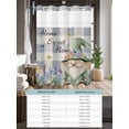 thumbnail image 6 of No Hook Cloth Fabric Shower Curtain with Snap in Liner, Rustic Gnome Waterproof Shower Curtains Set with See Through Top Window, Spring Flowers Butterfly Purple Check Bath Curtains Shower 36"x78", 6 of 6