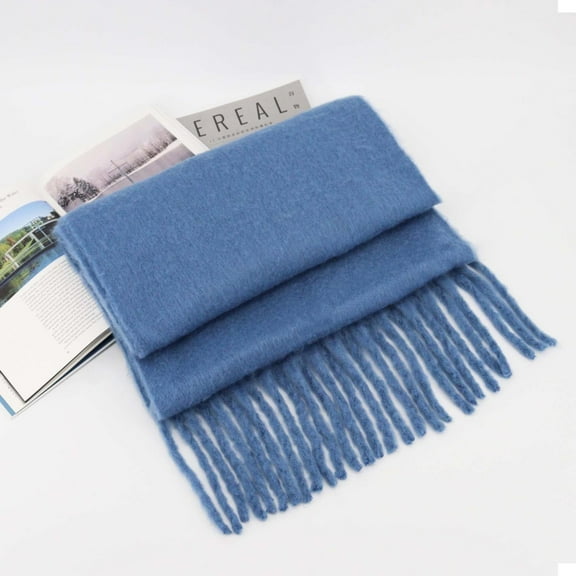 Blue Scarf for Women Glory Max Unisex Plain Solid Color Winter Scarf Feel Soft Classic 90 on Sale Clearance