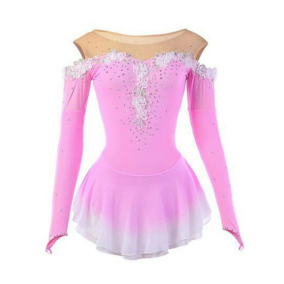 Customized Figure Skating Dress Girls Women Performance Dancewear Long Sleeve Competition Costumes
