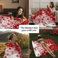 thumbnail image 5 of Red Christmas Tree Throw Blankets, Red Xmas Ball White Winter Snowflakes Soft Fleece Blanket Decorative for Home Sofa Couch Chair Living Bedroom, 30x40 Inches,, 5 of 8