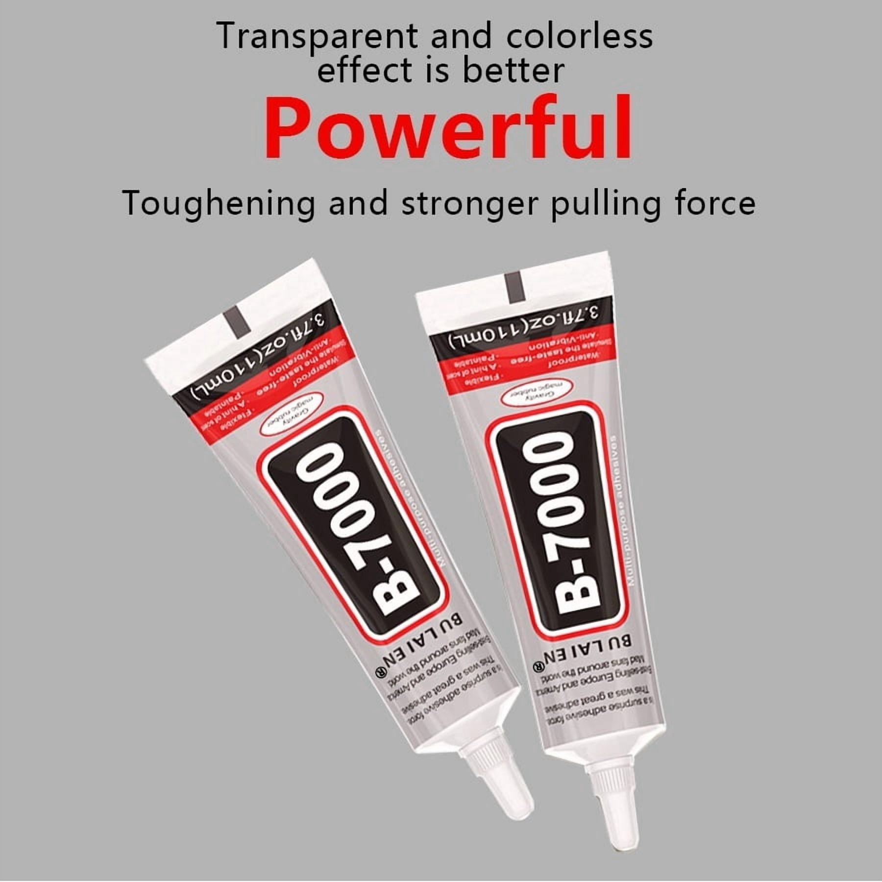 4 Count 110ml B7000 Clear Industrial Grade Multi-Purpose Adhesive, Strong Bond for Rhinestones, Crafts, Jewelry, Fabric, Wood, Glass, Phone Repair and Crystal Stone Bonding