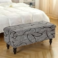 thumbnail image 2 of Ottoman Cover Rectangle, Stretch Velvet Storage Ottoman Cover Ottoman Covers Slipcover Rectangle-Removable Storage Bench Cover Folding Ottoman Covers with Elastic Bands Ties,Print C,Medium, 2 of 11