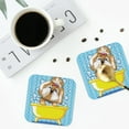 thumbnail image 4 of Naloa Dog Takes a Bath in the Bathtub Coasters for Set of 4 - PU Leather Coasters, Coasters for Table Cup Tea Coffee Beer, Decorative for Kitchen Homedecor (Round), 4 of 6