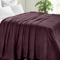 thumbnail image 3 of Superior Basketweave All-Season Cotton Blanket, Twin, Plum, 3 of 11
