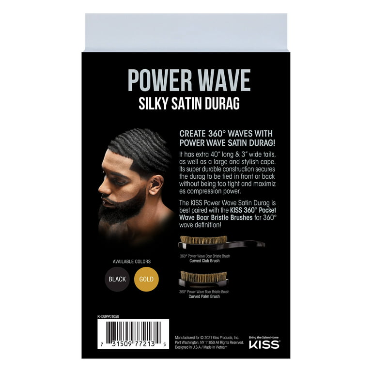 Power Wave Silky Satin Durag - Black – KISS Colors & Care