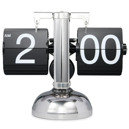 Clearance Items Flip Desk Clock, Retro Vintage Flip Desk Table Clock, Digital Flip Clock Sided Large Numbers Mechanical Flip Clock Wood Base For Living Room, Study Room And Office