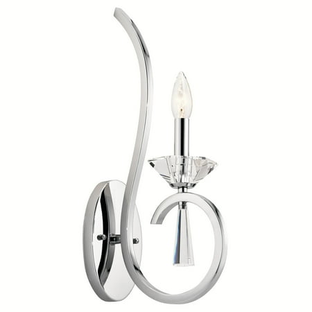 - Wall Sconces 1 Light With Chrome Finish Steel Drum Candelabra Base 4 inch 60 Watts
