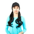 thumbnail image 7 of SAYFUT Baseball Cap with Hair Synthetic Extension,Hats with Hair Attached Black/White Hat with Long Wavy Hair for Women Daily Party Use, 7 of 7