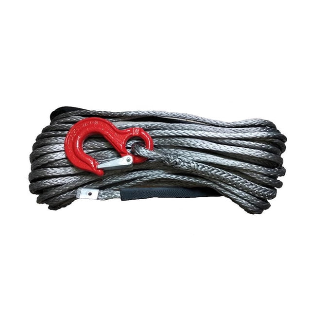 Synthetic Winch Rope Line Cable 12mm X 30m UHMWPE Fiber Synthetic Winch Rope With Hook For ATV/UTV/4WD/4X4/OFFROAD