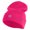 Magenta, variant on Tiny Tennis Ball iron on Patched 12 Inch Long Knitted Beanie - Birch OSFM