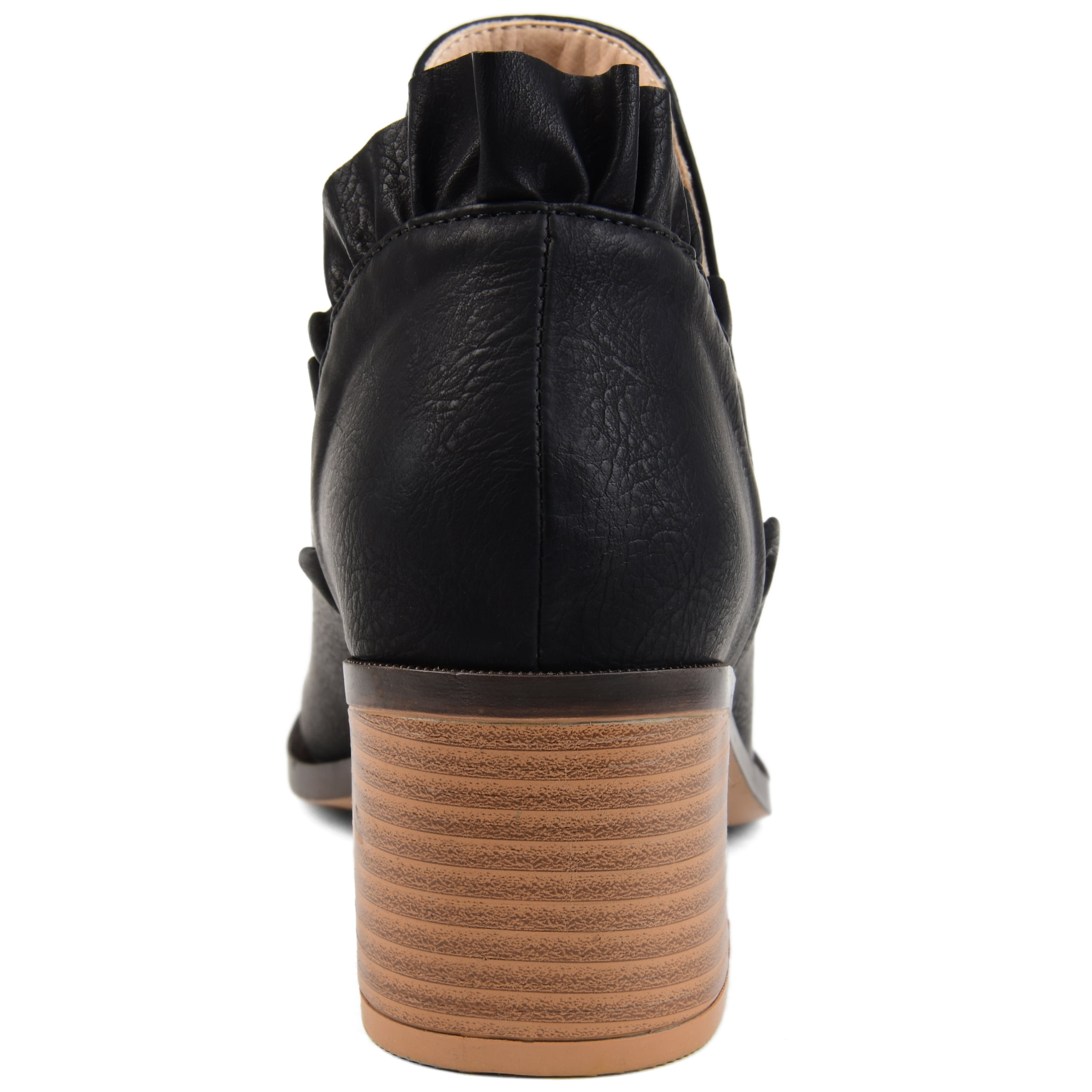 Journee Womens Lennie Slip On Stacked Heel Booties