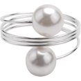 thumbnail image 1 of Wobekuy 12 Pieces Pearl Napkin Buckle Hoop Napkin Rings Circle Napkin Holder for, 1 of 5