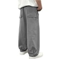thumbnail image 4 of Nilvkv Girls Baggy Sweatpants, Girls Pants, Wide Leg Sweatpants in Solid Colors with Elastic Waist and Side Pockets for Casual Fall Days Gray 5-6 Years, 4 of 6