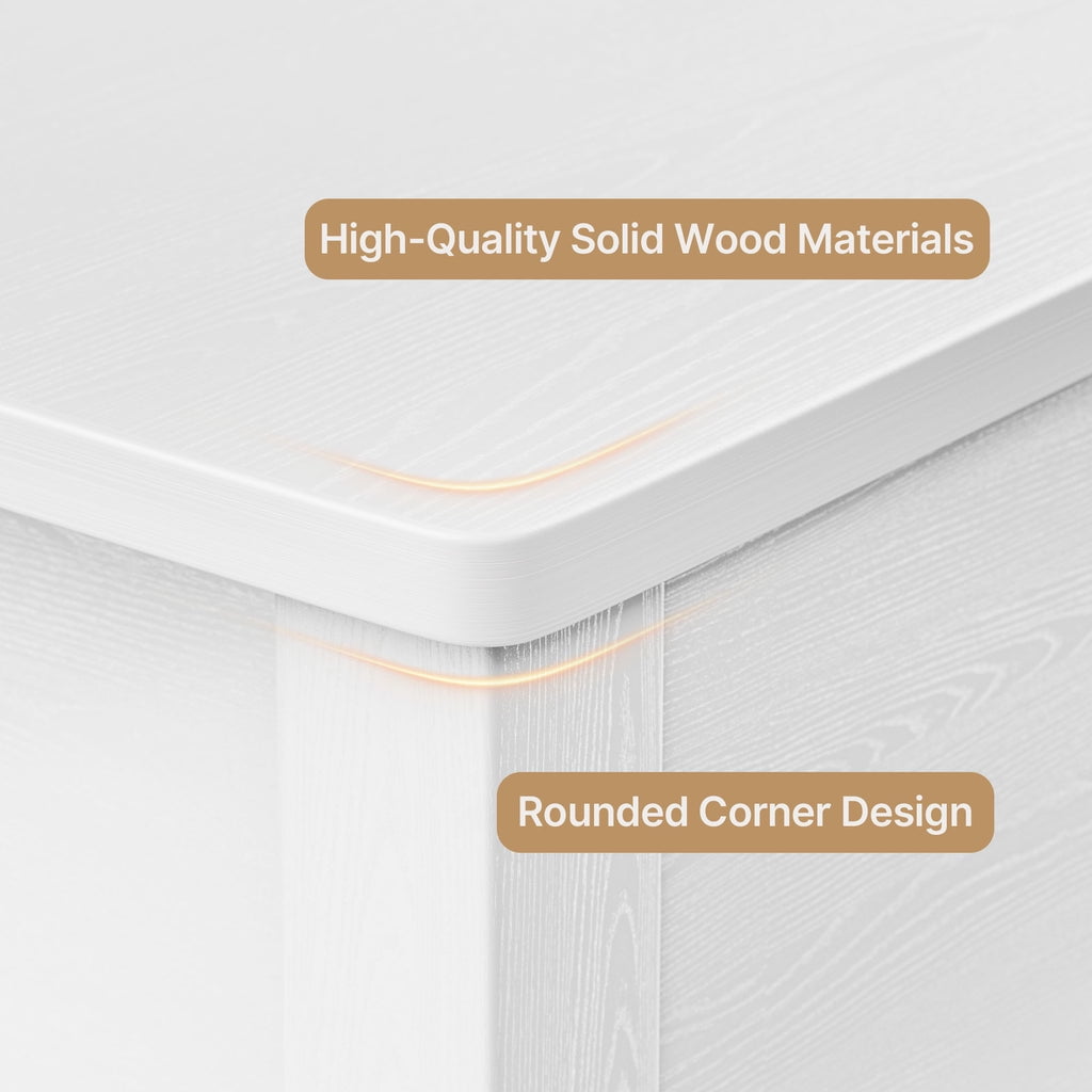 Aiho Console Table 39" with Drawers, Wood Entryway Table Hallway Table with Open Storage, Sofa Table for Living Room, Foyer and Corridor - White