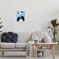 thumbnail image 4 of Stupell Industries Panda Heart Symbol Pink Glasses Cute Blue Background Paintings White Framed Art Print Wall Art, 11x14, by Coco de Paris, 4 of 5