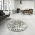 thumbnail image 3 of Ahgly Company Indoor Square Contemporary Dark White Beige Abstract Area Rugs, 5' Square, 3 of 6