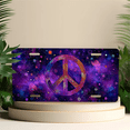 thumbnail image 4 of 1 Pcs 2D Flat License Plate Covers & Frames, Peace Sign For Decorative Front, Waterproof For Decoration Aluminum License Plate Covers & Frames Cover For Men Women, 12" X 6", 4 of 6