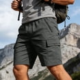 thumbnail image 3 of Cargo Shorts for Men Elastic Waist Straight Leg Loose Fit Casual Knee Length Hiking Work Shorts with Pockets, 3 of 7