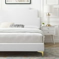 thumbnail image 5 of Platform Bed Frame, Full Size, Velvet, White, Modern Contemporary Urban Design, Bedroom Master Guest Suite, 5 of 10