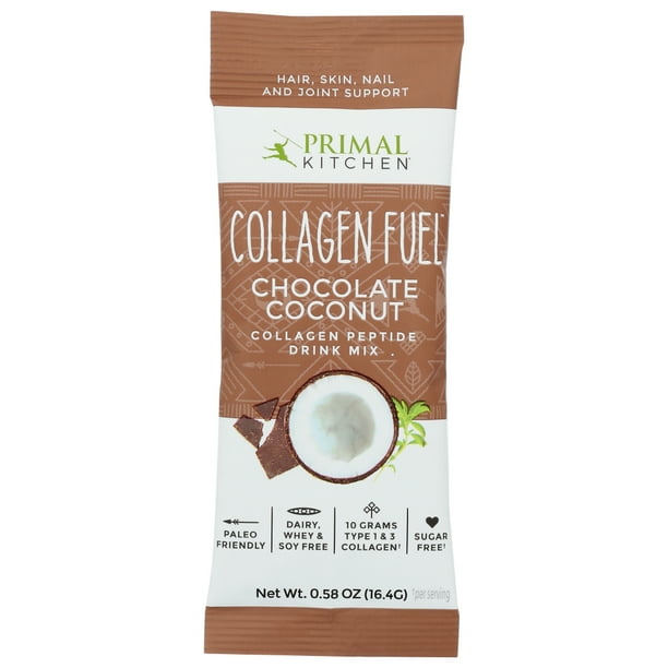 Primal Kitchen Collagen Fuel Chocolate Coconut Collagen Peptide Drink Mix 0 57 Oz 12 Count Walmart Com Walmart Com