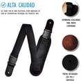 thumbnail image 4 of Correa para guitarra, Strap guitarra acústica, bajo eléctrico, guitarra eléctrica, Tahali negro con hombrera 7 cm y clips, ajustable desde 90 cm hasta 145 cm. Kidam Negro, 4 of 4