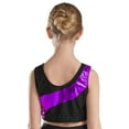 thumbnail image 2 of renvena Kids Girls Ballet Dance Crop Top Shiny Rhinestone Gymnastic Workout Athletic Vest 6-16 Purple 16, 2 of 7