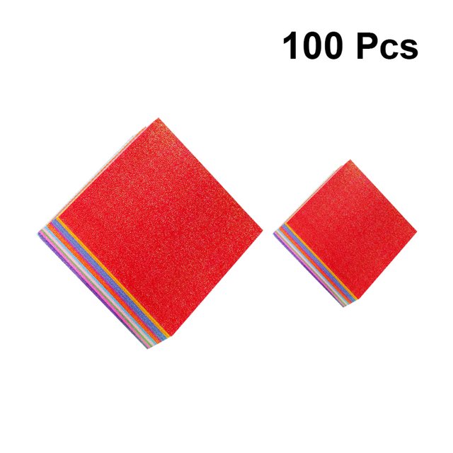 Phenofice 100pcs Double Sided Glitter Origami Paper For Diy Crafts For Paper Crane Folding Art Projects Safe Material