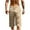 Khaki, variant on ZQUUVOU Mens Cotton Linen Capris Pants Drawstring Pockets Casual Shorts Pants Black