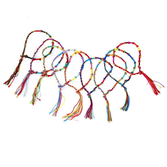 9pcs Colorido Amistad Cordones Hebras s hecha a mano Estilo 4 Sunnimix brazaletes de la amistad de la trenza