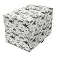 thumbnail image 1 of Nautical Dog Crate Cover, Vintage Monochrome Style Pattern with Whales Exotic Fishes and Turtles, Easy to Use Pet Kennel Cover Small Dogs Puppies Kittens, 7 Sizes, Charcoal Grey White, by Ambesonne, 1 of 1