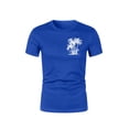thumbnail image 2 of Fengqque Men's Crewneck T-Shirt Short Sleeve Tees Coconut Tree Printed Loose Summer Basic Tops Blue-B L(L), 2 of 5
