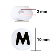 The Beadery Alphabet Beads Super Value Pack, Plastic Beads, White with Black Lettering, 1 package
