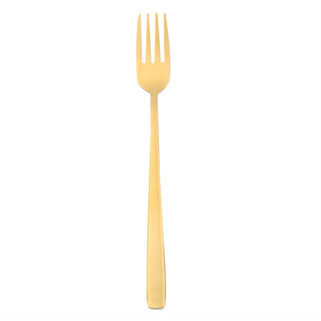 Batería de Cocina Tenedor de cena de acero inoxidable, tenedor de picnic portátil para cocina al aire libre (dorado) Likrtyny Libre de BPA