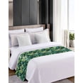 thumbnail image 4 of Xipuska Palm Leaf Bed Runners for Queen Size Bed, Decorative Bed Throws for Foot of Bed, Green Tropical Plant Summer Nature Scenery Bed Runner Sofa Throw Bedding Scarf Protector Slipcover for Bedroom, 4 of 6