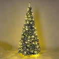 thumbnail image 2 of B Folding Retractable Floor Standing Christmas Tree With Lights For Holiday Home Decor With Green Flocked Branches And Easy Setup Design 59.06 Inches Height 6.61 Pounds, 2 of 3