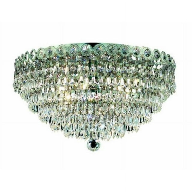 Elegant Lighting Century 14" 4 Light Royal Crystal Flush Mount
