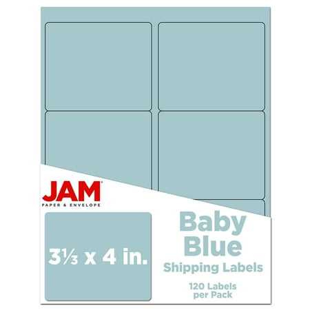 UPC: 0610074231219 | JAM Paper & Envelope Shipping Address Labels  Large  3 1/3 x 4  Baby Blue  120/Pack