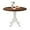 Walnut & White, variant on 40-inch Round Dining Table, Rubber Wood Kitchen Dinette Table for 4 with Circle Tabletop & Pedestal Base, Mid Century Modern Dinette for Gathering, Leisure, Apartment, Bar (Natural)