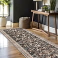 thumbnail image 6 of Washable Kitchen Runner Rug - 2'6''x12' Hallway Rug Distressed Mats Non-Slip Soft Room Floor Carpet for Dining Room (Black, 2'6'' x 12'), 6 of 8