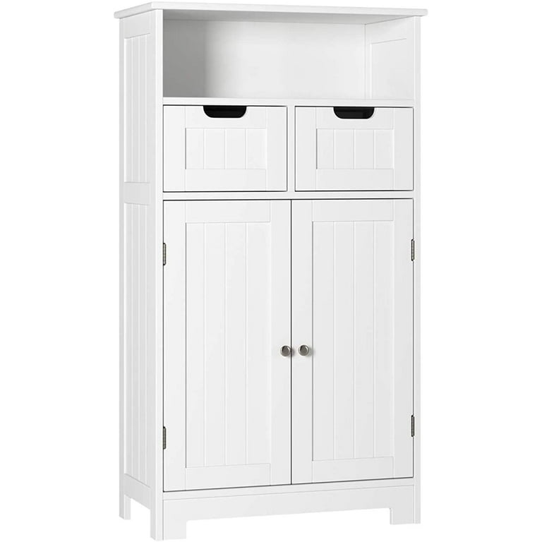 Homfa 2 Tier Shelves Bathroom Storage Cabinet, Wood Storage Floor