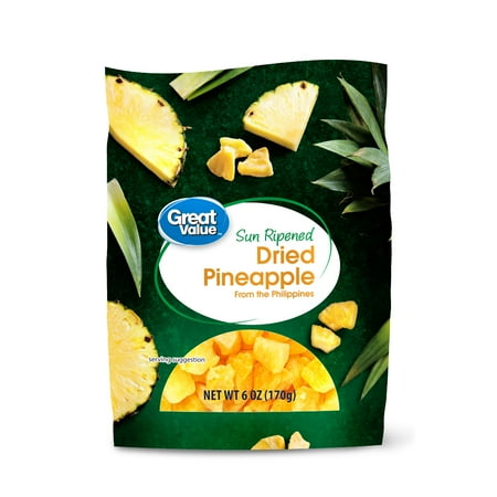 Great Value Sun Ripened Dried Pineapple Chunks, 6 oz - Walmart.com