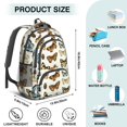 thumbnail image 5 of Beige Butterfly Moth Pattern Cute School Backpack Bag with Padded Back and Adjustable Shoulder Straps 16.9 X 12.6 X 5.9 Inches, 5 of 5