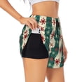 thumbnail image 1 of Balery Christmas Snowflakes Plaid Pantalones cortos deportivos para mujer con forro y dos bolsillos, elásticos, para entrenamiento, gimnasio, yoga-XX-Large, 1 of 7