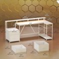thumbnail image 3 of HOMCOM Bureau de Jeu Réversible de 76 Pouces, avec Lumières RVB et Ports USB, Blanc, 3 of 10