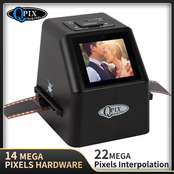 Escáner de película negativa portátil de 22 MP, convertidor de diapositivas de 35 mm, visor de imágenes digitales con pantalla LCD de 2,4" y software de edición incorporado