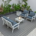 thumbnail image 5 of LeisureMod Walbrooke Modern Aluminum 5-Piece Patio Conversation Set with Outdoor Square Fire Pit Side Table Tank Holder, Navy Blue, 5 of 19