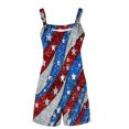 thumbnail image 5 of BLTIBY Womens Summer Suspender Shorts Overalls Independence Day Patriotic Printed Romper with Pockets 2025 Trendy Versatile Playsuit White 2 L, 5 of 5