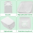 thumbnail image 5 of Nvzi Paquete de 24 macetas de plástico cuadradas para vivero, macetas de plástico de 3 pulgadas, maceta con bandeja y platillo para decoración de interiores, exteriores,color blanco, 5 of 5