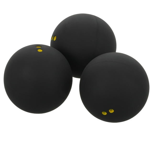 UPOUART 3Pcs Black Rubber Squash Balls for Beginner Practice Slow Speed Training and Competition Matches