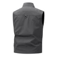 thumbnail image 5 of Utility Vest for Men with Pockets Summer, Outdoor Lightweight Outerwear Vest for Hiking Fishing Photo Work, Dark Gray S, 5 of 5